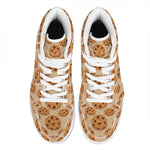 Chocolate Chip Cookie Pattern Print High Top Leather Sneakers