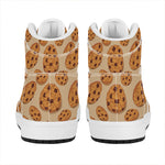 Chocolate Chip Cookie Pattern Print High Top Leather Sneakers