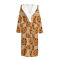 Chocolate Chip Cookie Pattern Print Hooded Bathrobe