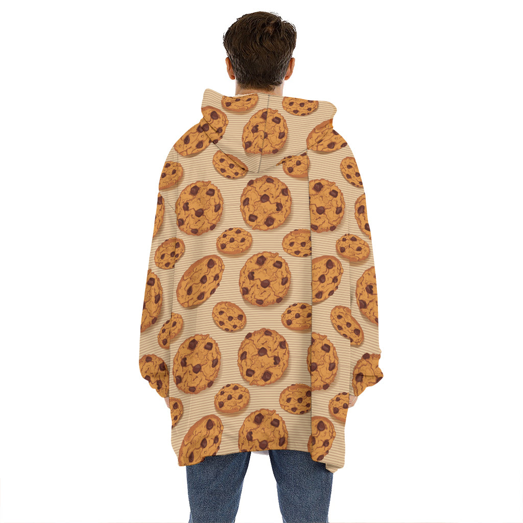 Chocolate Chip Cookie Pattern Print Hoodie Blanket