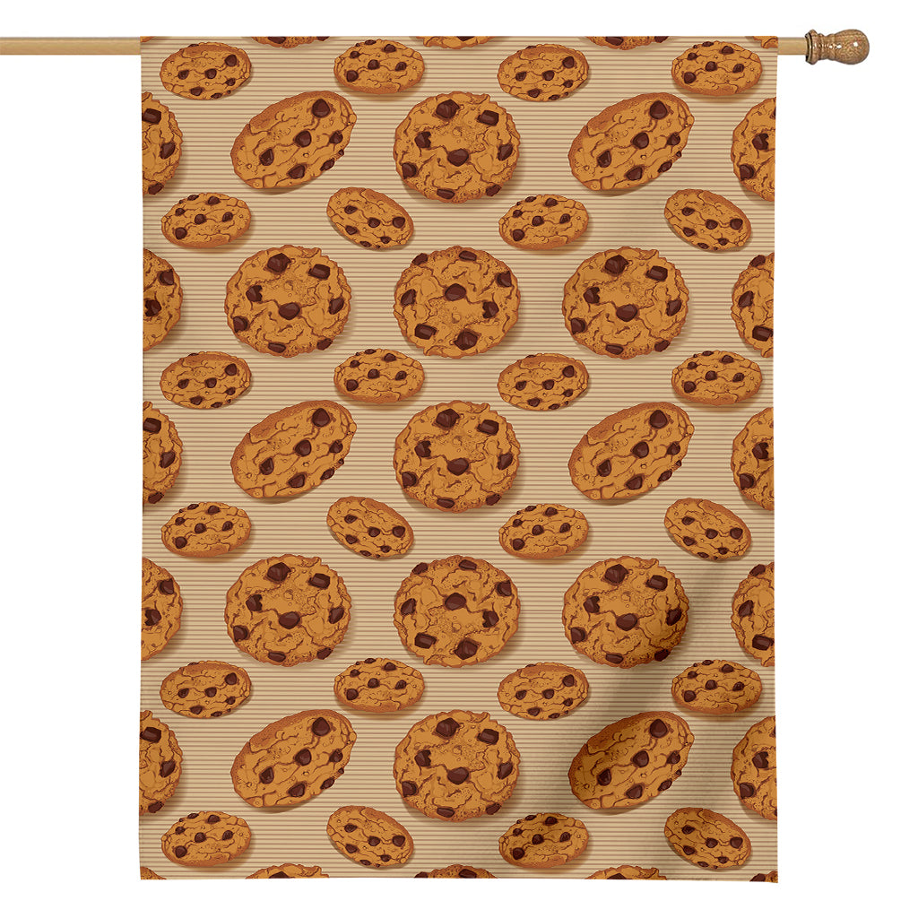 Chocolate Chip Cookie Pattern Print House Flag