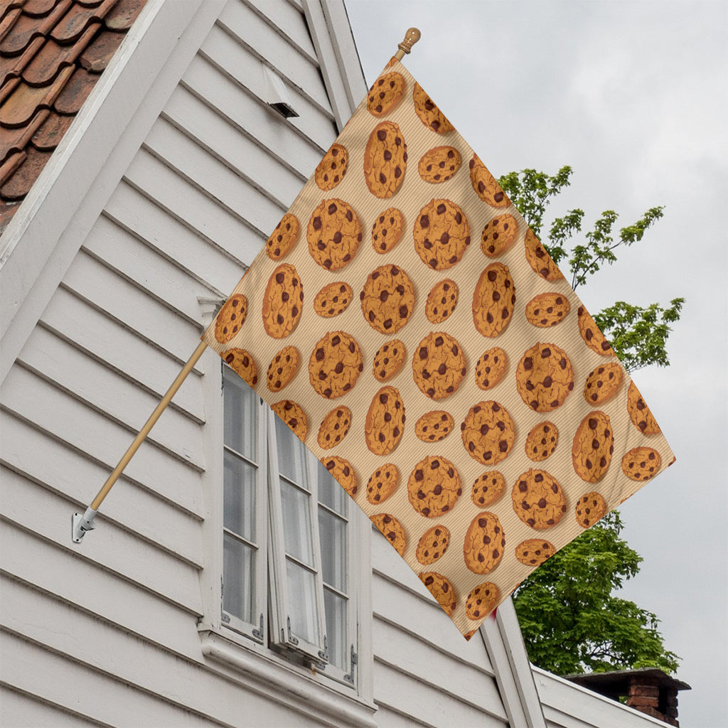 Chocolate Chip Cookie Pattern Print House Flag