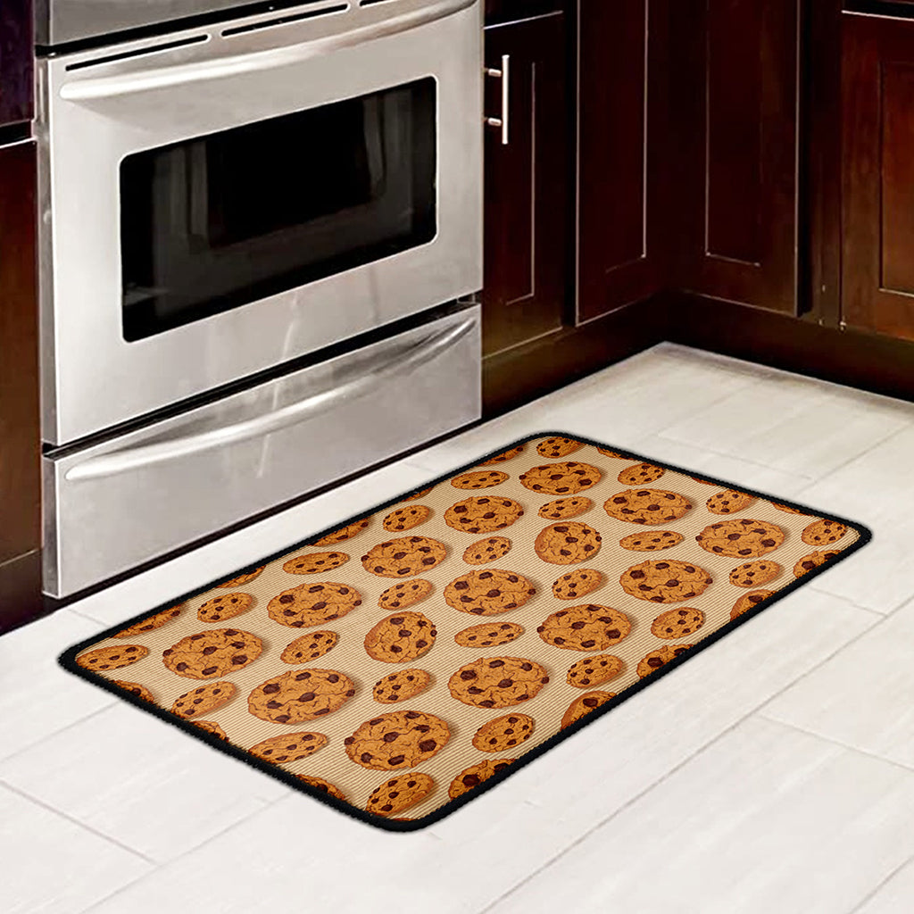 Chocolate Chip Cookie Pattern Print Kitchen Mat