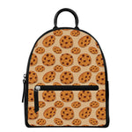 Chocolate Chip Cookie Pattern Print Leather Backpack