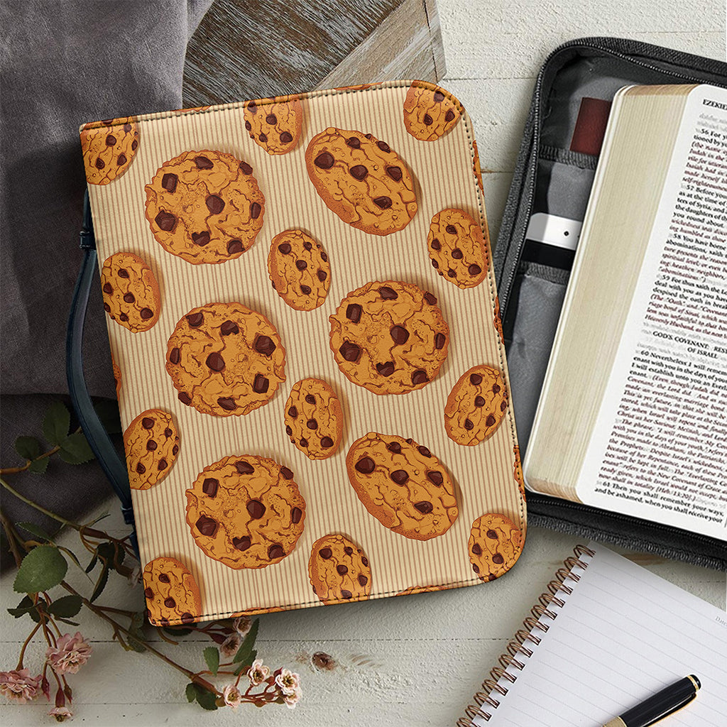 Chocolate Chip Cookie Pattern Print Leather Bible Cover