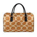 Chocolate Chip Cookie Pattern Print Leather Duffel Bag