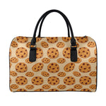 Chocolate Chip Cookie Pattern Print Leather Duffle Bag