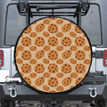 Chocolate Chip Cookie Pattern Print Leather Spare Tire Cover