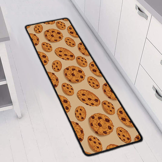 Chocolate Chip Cookie Pattern Print Long Kitchen Mat