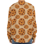 Chocolate Chip Cookie Pattern Print Long Sleeve Baseball Jersey