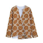 Chocolate Chip Cookie Pattern Print Long Sleeve Short Coat