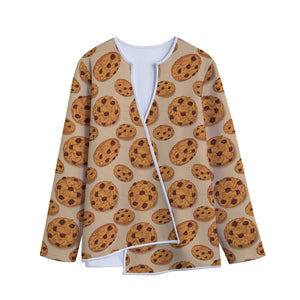 Chocolate Chip Cookie Pattern Print Long Sleeve Short Coat