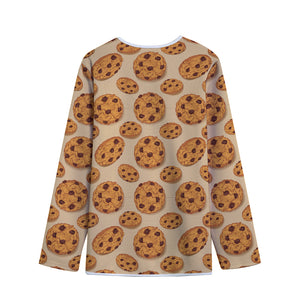 Chocolate Chip Cookie Pattern Print Long Sleeve Short Coat