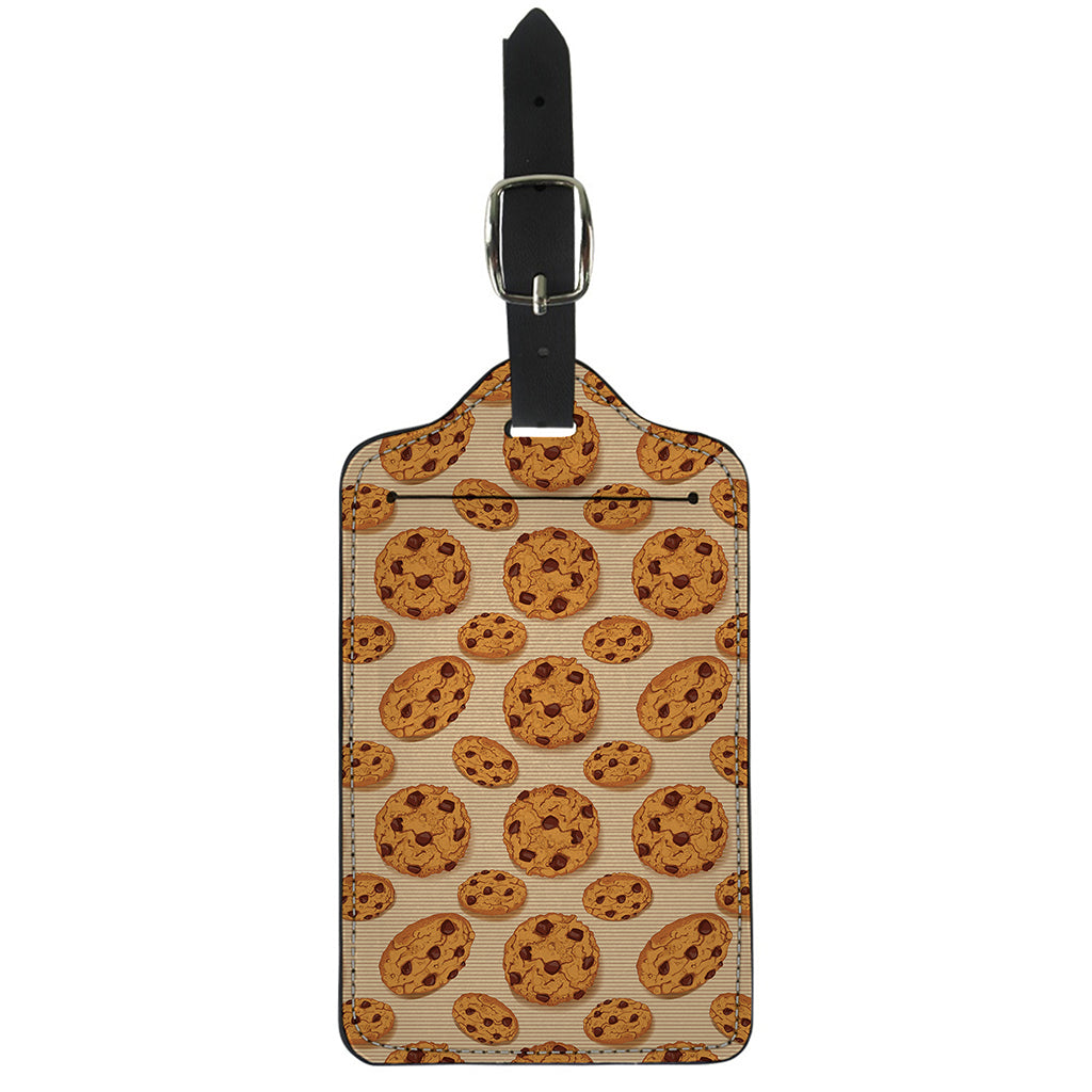Chocolate Chip Cookie Pattern Print Luggage Tag