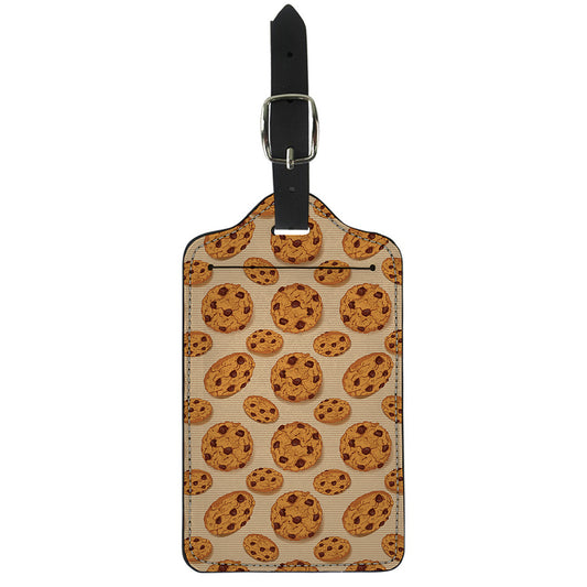 Chocolate Chip Cookie Pattern Print Luggage Tag