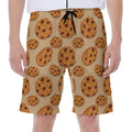 Chocolate Chip Cookie Pattern Print Men's Beach Shorts