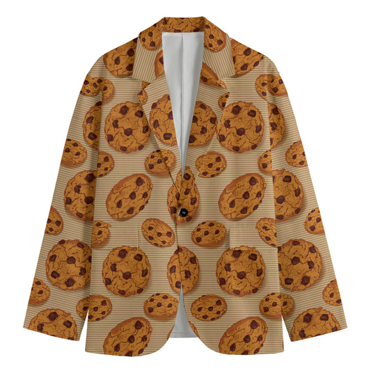 Chocolate Chip Cookie Pattern Print Men's Blazer