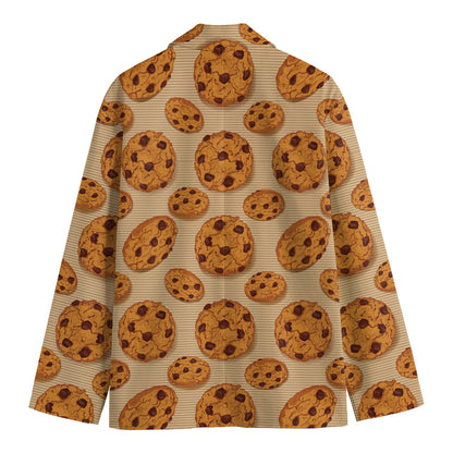 Chocolate Chip Cookie Pattern Print Men's Blazer