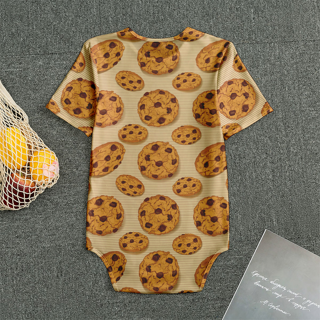 Chocolate Chip Cookie Pattern Print Men's Bodysuit