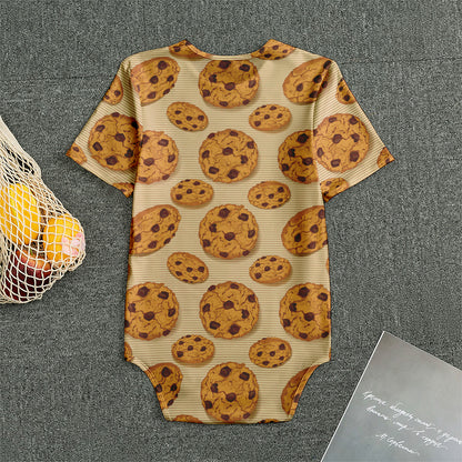 Chocolate Chip Cookie Pattern Print Men's Bodysuit