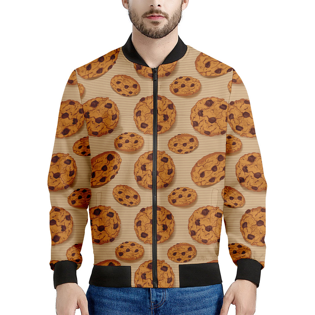 Chocolate Chip Cookie Pattern Print Men's Bomber Jacket
