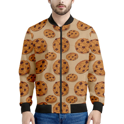 Chocolate Chip Cookie Pattern Print Men's Bomber Jacket