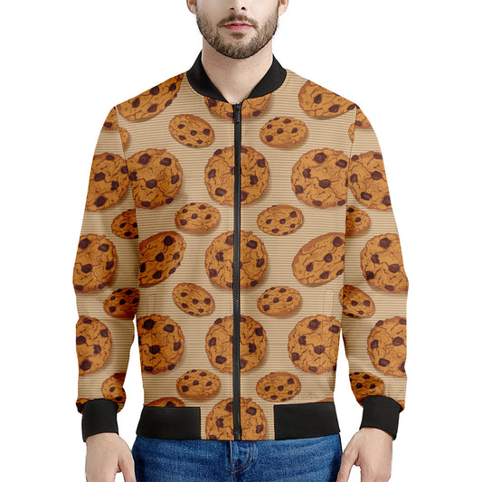 Chocolate Chip Cookie Pattern Print Men's Bomber Jacket