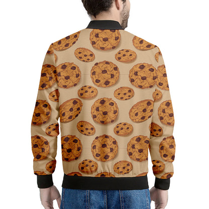 Chocolate Chip Cookie Pattern Print Men's Bomber Jacket