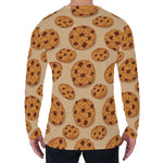 Chocolate Chip Cookie Pattern Print Men's Long Sleeve T-Shirt