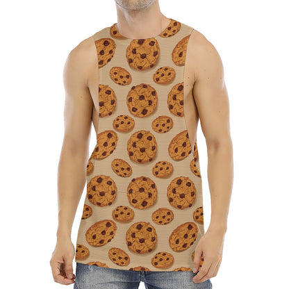 Chocolate Chip Cookie Pattern Print Men's Muscle Tank Top