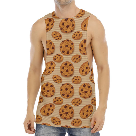 Chocolate Chip Cookie Pattern Print Men's Muscle Tank Top