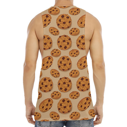 Chocolate Chip Cookie Pattern Print Men's Muscle Tank Top