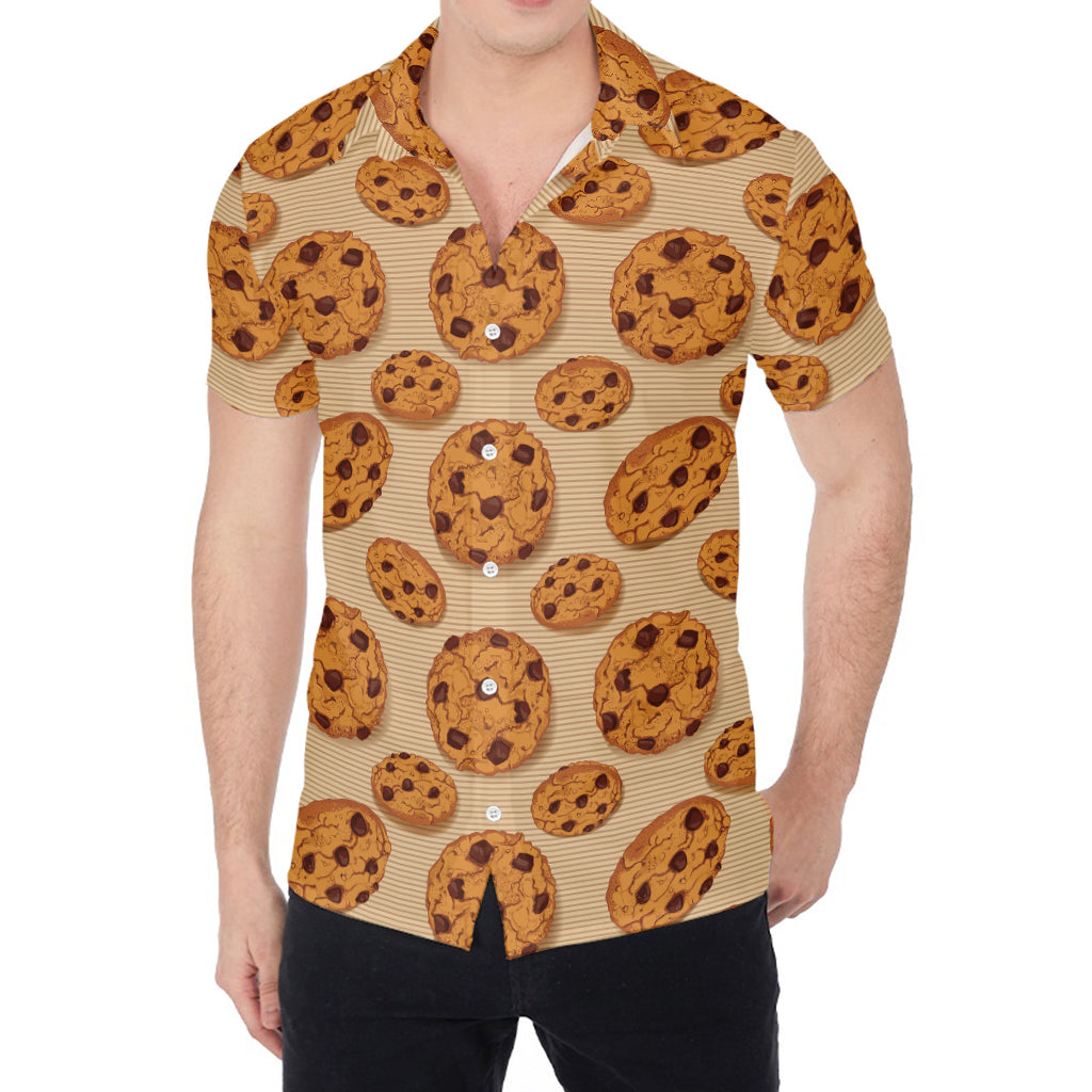 Chocolate Chip Cookie Pattern Print Men's Shirt