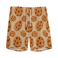 Chocolate Chip Cookie Pattern Print Men's Athletic Shorts