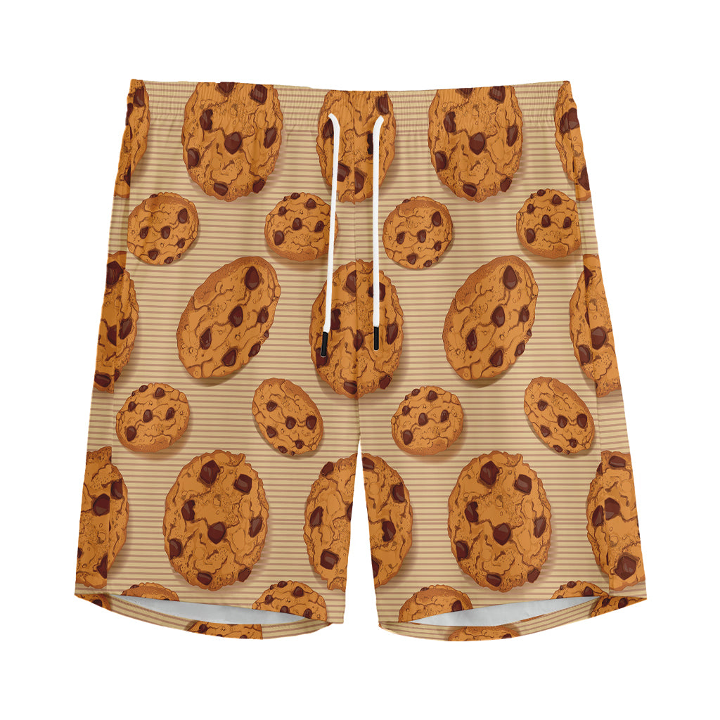 Chocolate Chip Cookie Pattern Print Men's Sports Shorts