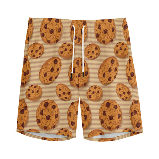 Chocolate Chip Cookie Pattern Print Men's Sports Shorts