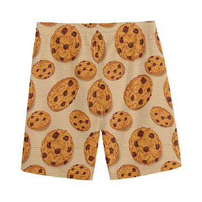 Chocolate Chip Cookie Pattern Print Men's Sports Shorts