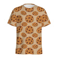 Chocolate Chip Cookie Pattern Print Men's Athletic T-Shirt