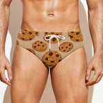 Chocolate Chip Cookie Pattern Print Men's Swim Briefs