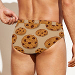 Chocolate Chip Cookie Pattern Print Men's Swim Briefs