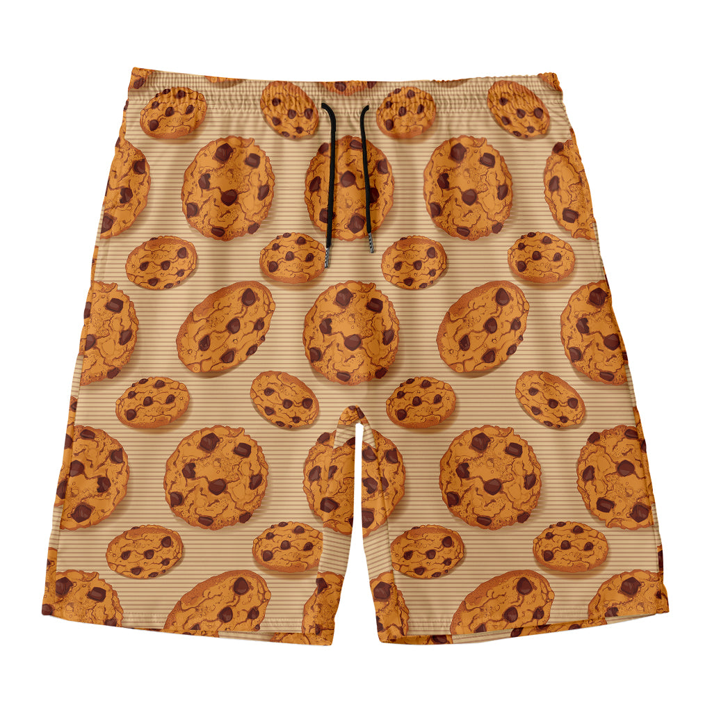 Chocolate Chip Cookie Pattern Print Men's Swim Trunks