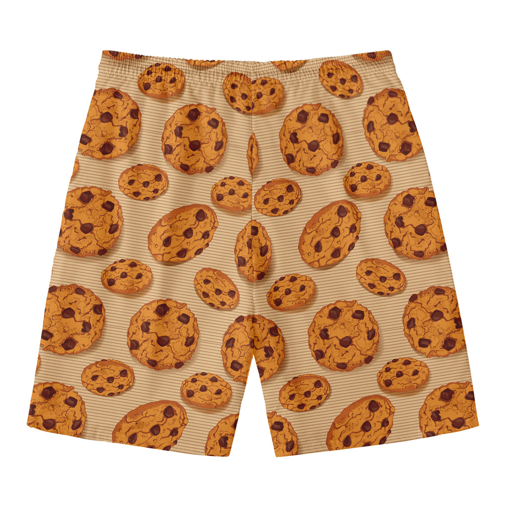 Chocolate Chip Cookie Pattern Print Men's Swim Trunks