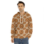 Chocolate Chip Cookie Pattern Print Men's Velvet Pullover Hoodie