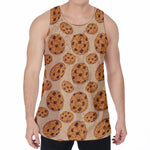 Chocolate Chip Cookie Pattern Print Men's Velvet Tank Top
