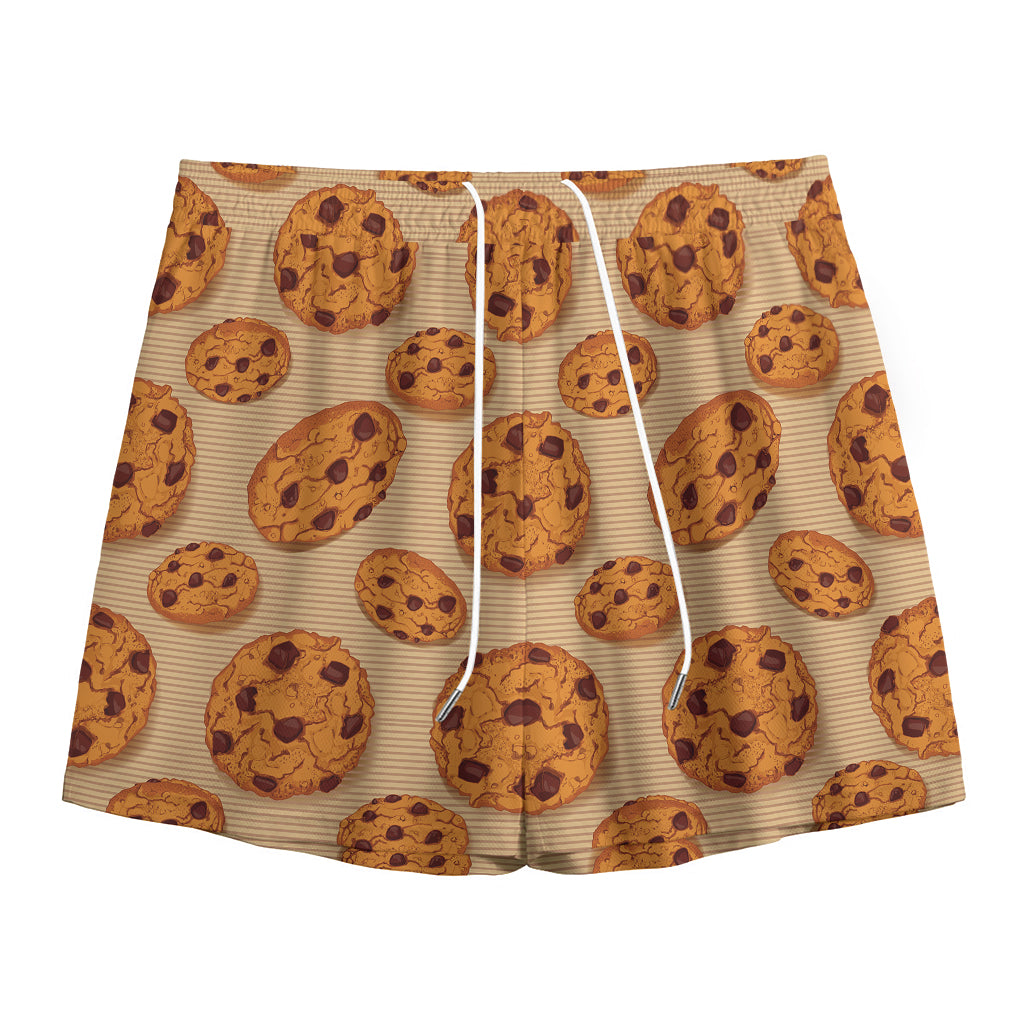 Chocolate Chip Cookie Pattern Print Mesh Shorts