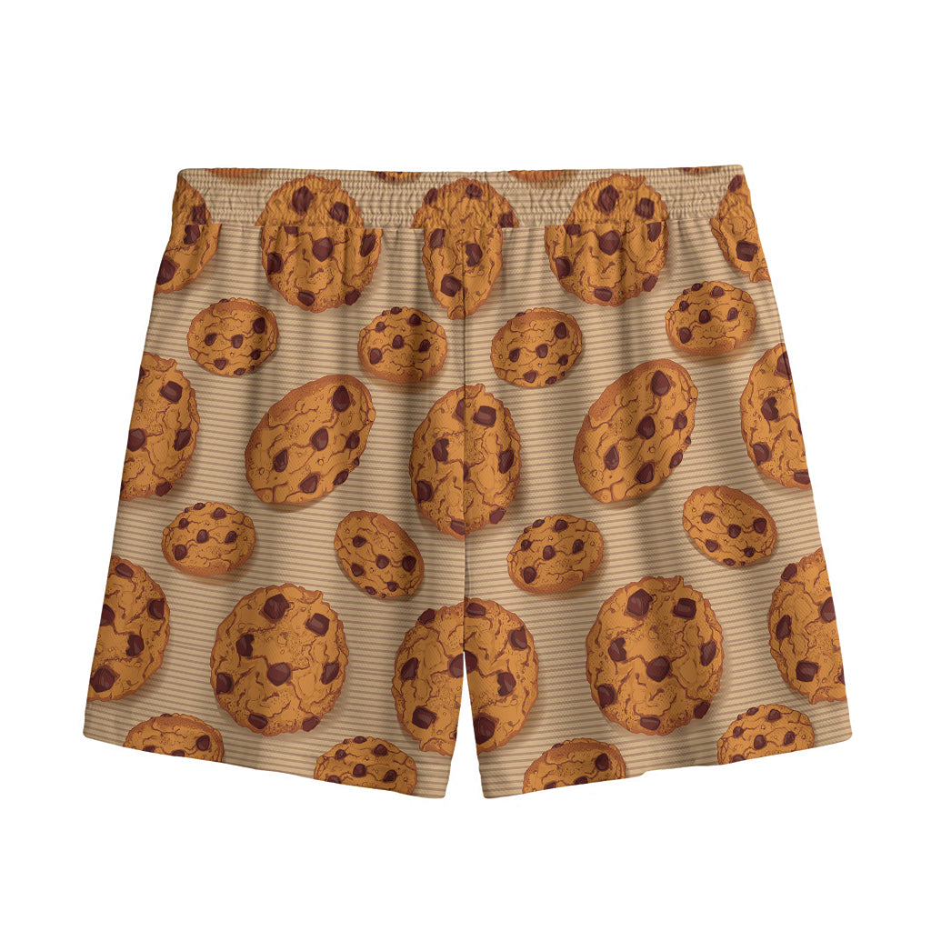 Chocolate Chip Cookie Pattern Print Mesh Shorts