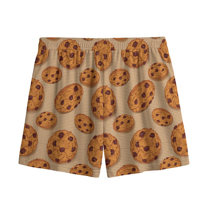 Chocolate Chip Cookie Pattern Print Mesh Shorts