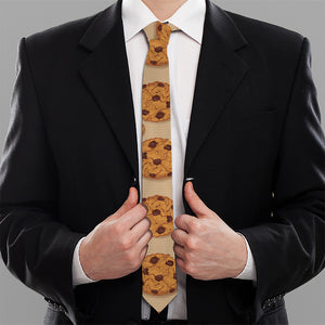 Chocolate Chip Cookie Pattern Print Necktie