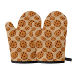 Chocolate Chip Cookie Pattern Print Oven Mitts