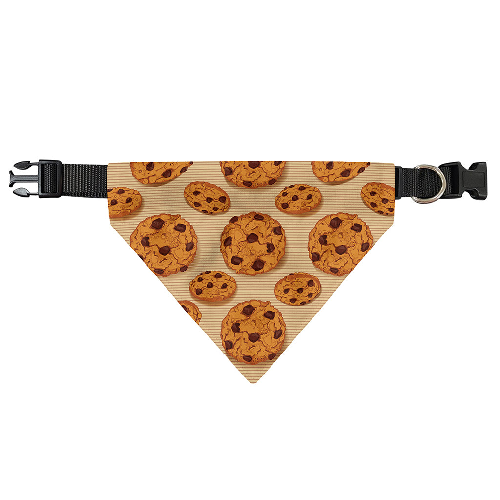 Chocolate Chip Cookie Pattern Print Over The Collar Dog Bandana